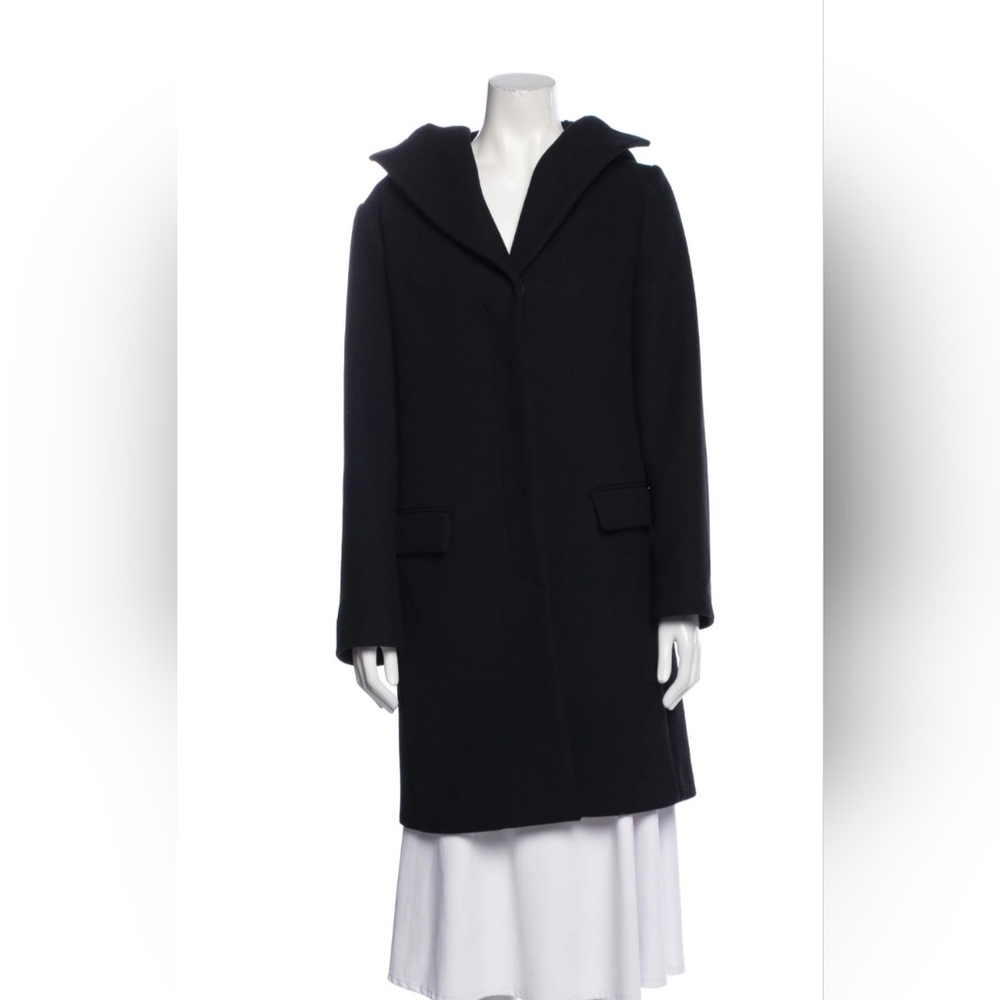Prada Black Knee Length Wool Coat